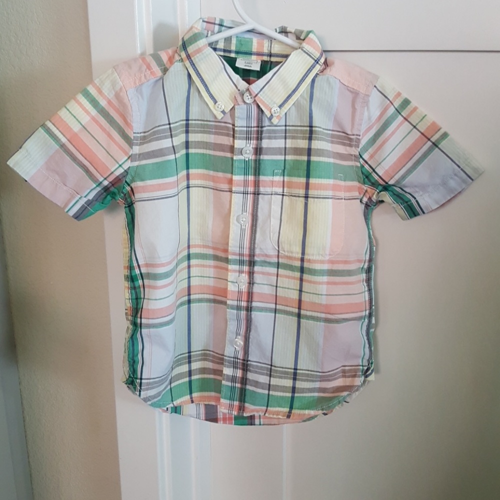 Gap Toddler Boys Plaid Short Sleeve Shirt